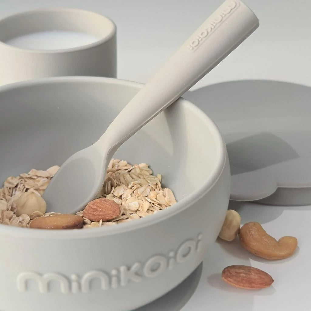 Minikoioi Blw Set I Silicone Feeding Set ( Bowl With Lid , Cup & Spoon )