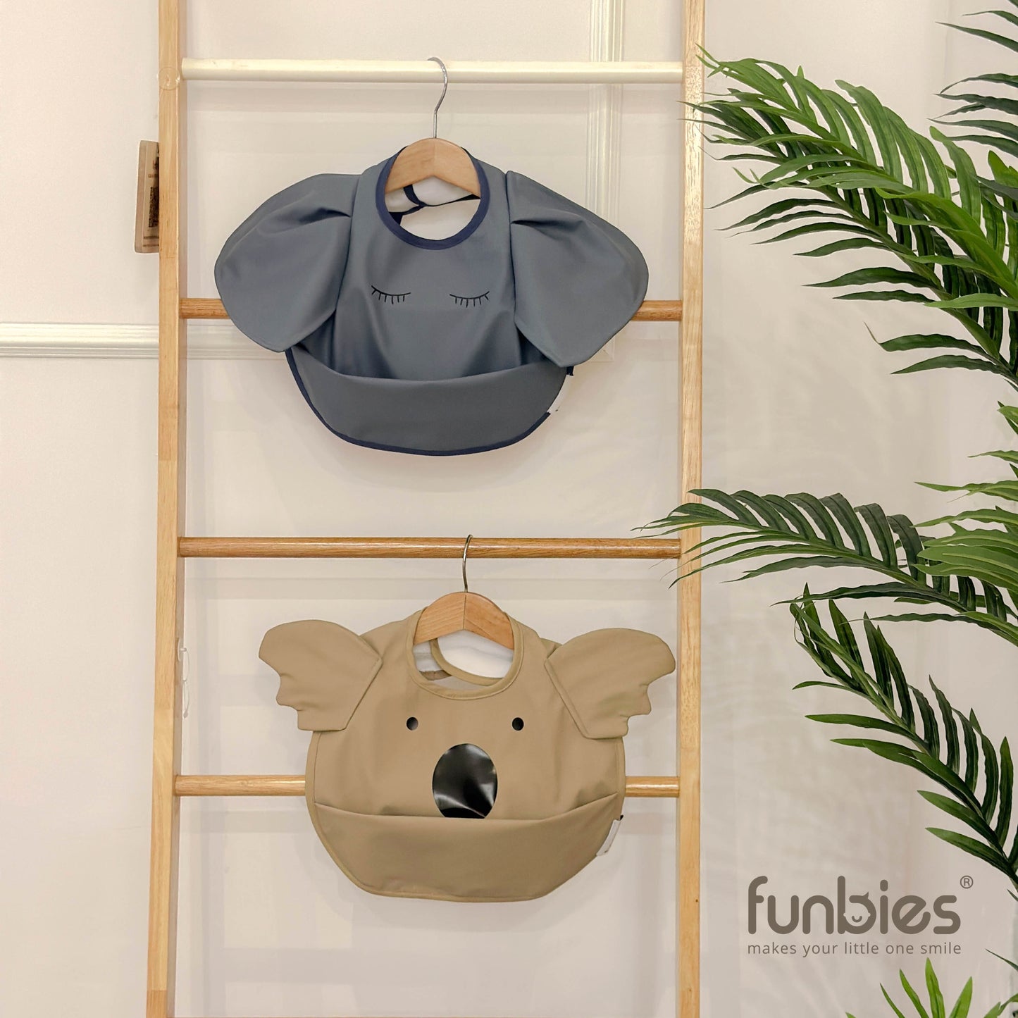 Funbies Snuggle Baby Bibs Set (Elephant + Koala)
