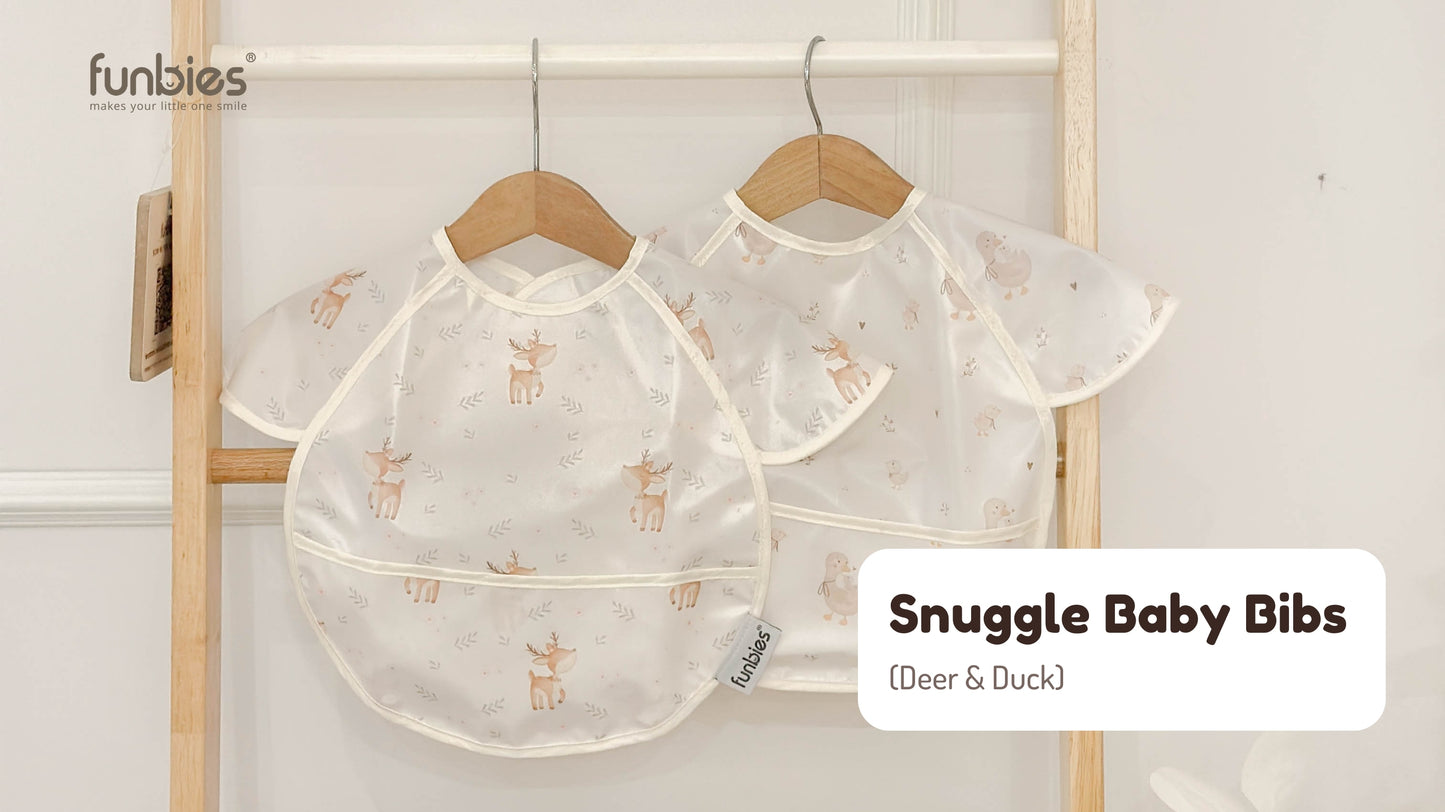 Funbies Snuggle Baby Bibs Set (Deer + Duck)