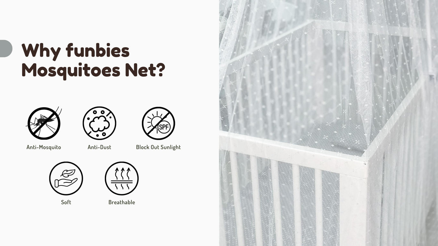Funbies 5-Level Adjustable Mosquito Net With Stand