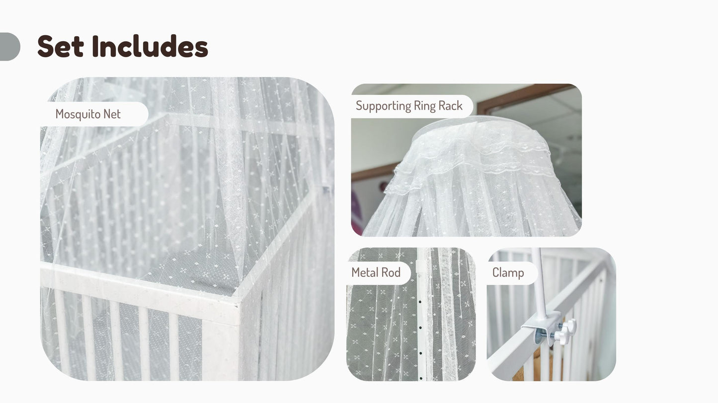 Funbies 5-Level Adjustable Mosquito Net With Stand