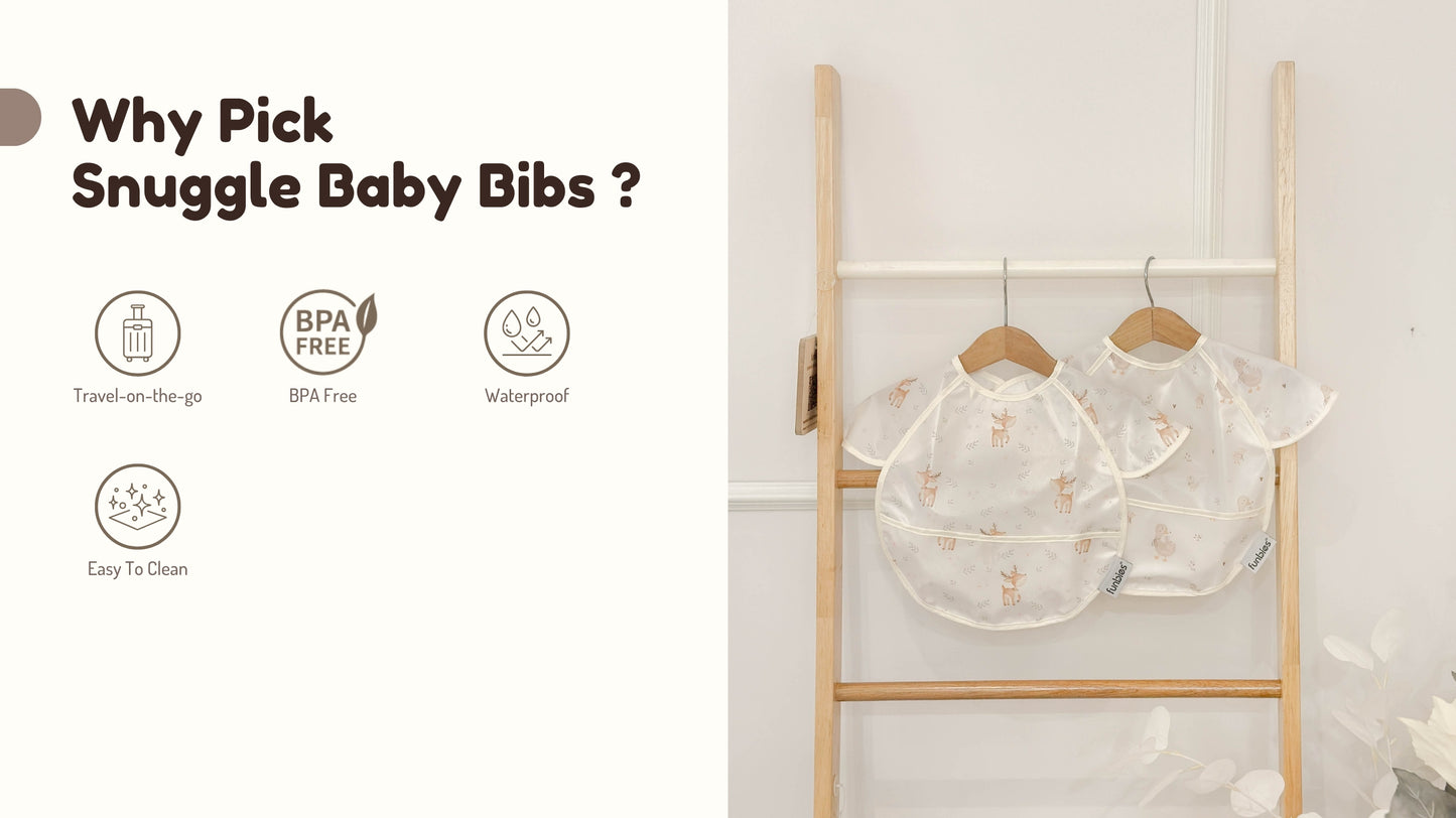 Funbies Snuggle Baby Bibs Set (Deer + Duck)