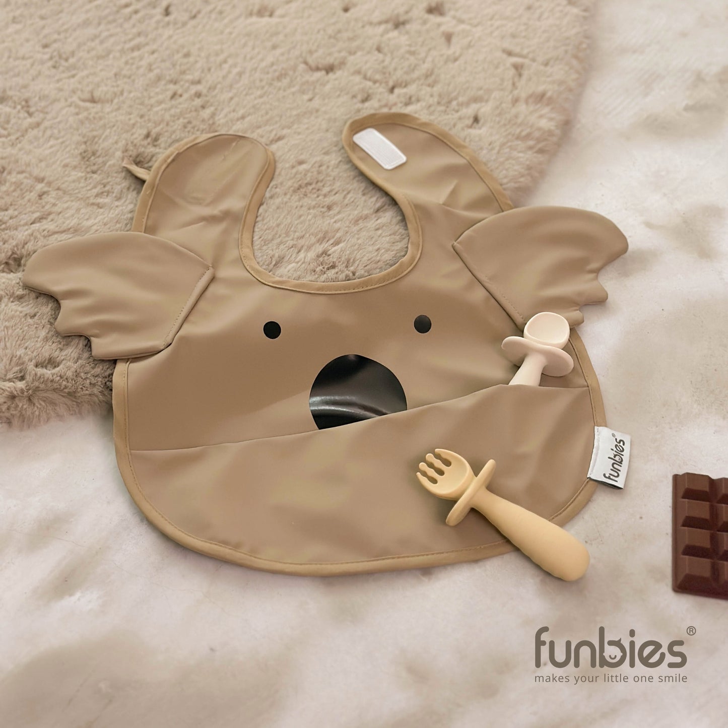 Funbies Snuggle Baby Bibs Set (Elephant + Koala)