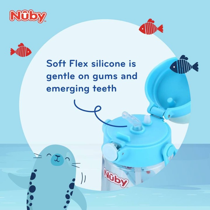 Nuby 18Oz/560Ml Printed Fan Cup With Strap