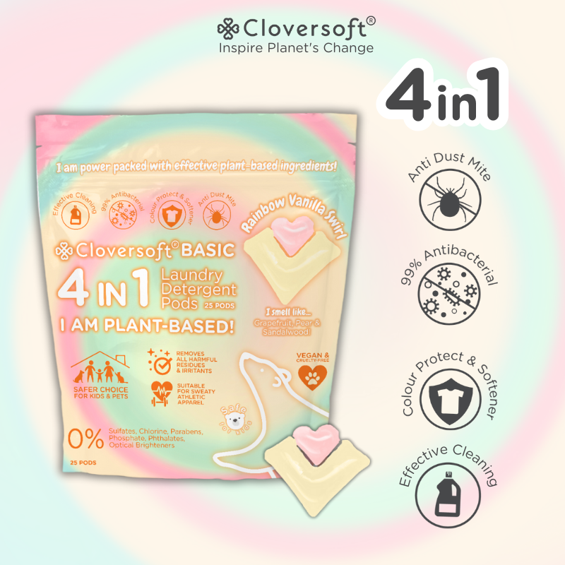 Cloversoft 4 in 1 Anti Dust Mite Basic Laundry Capsule 25 Pods