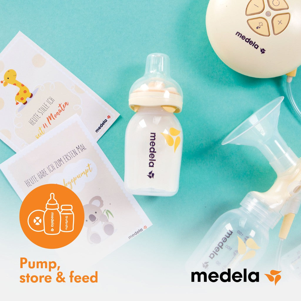 Medela Breast Milk Bottle (150Ml /5Oz) X 3 Pcs / (250Ml /8Oz) X 2 Pcs