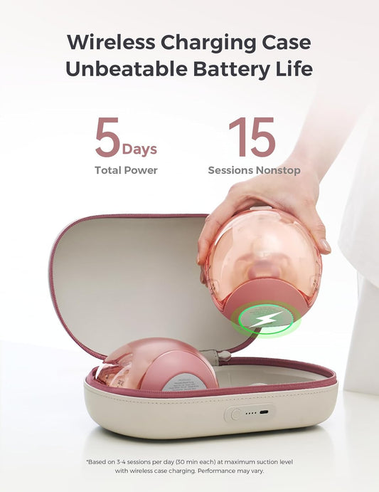 Momcozy Air 1 Ultra-Slim Hands-Free Wearable Pump with Wireless Charging Case