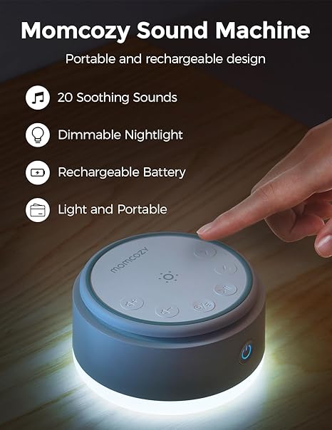 Momcozy White Noise Sound Machine for Baby with Nursery Light