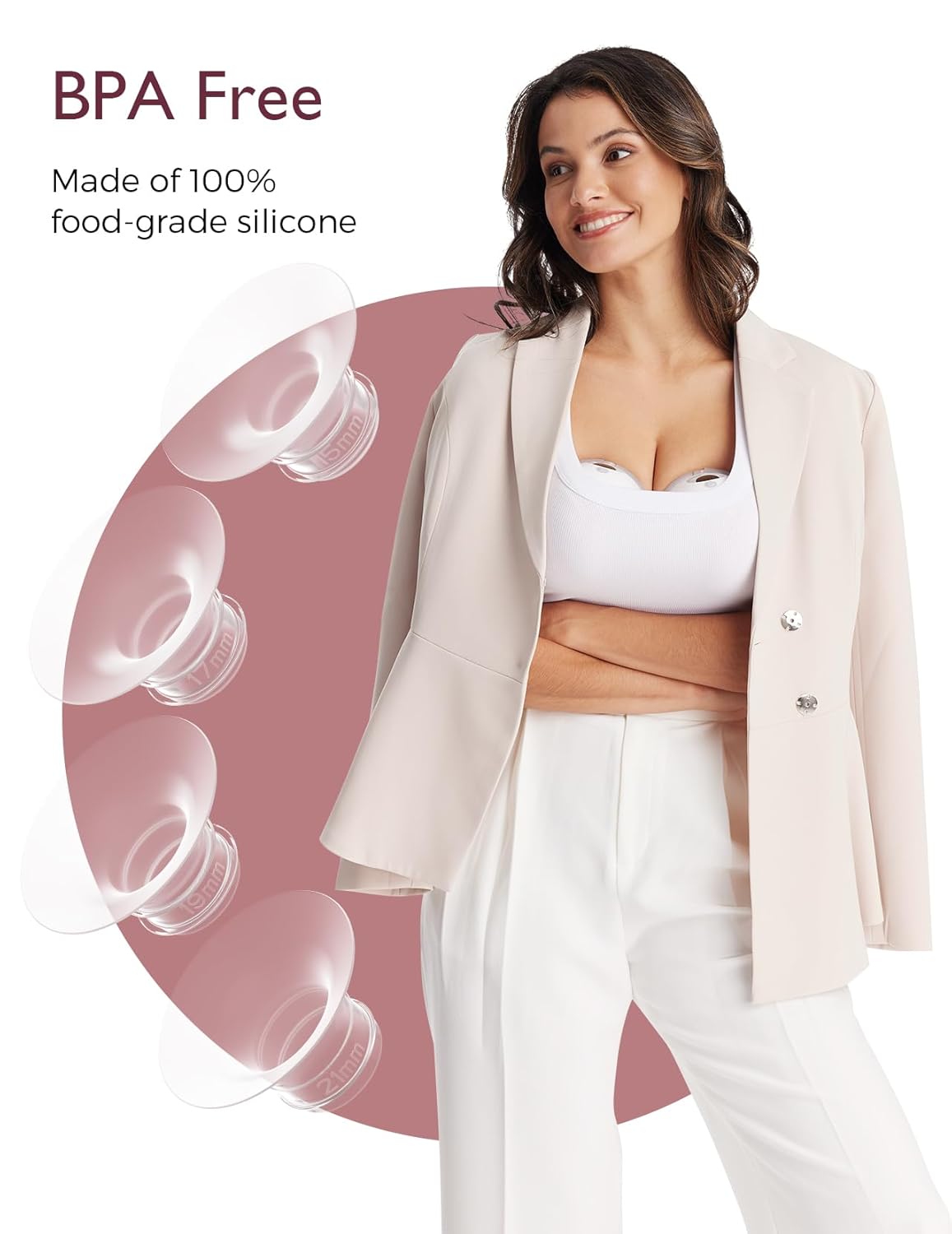 Momcozy Flange Insert for Momcozy M5 Breast Pump (15/17/19/21mm)