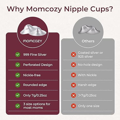 Momcozy Original 999 Silver Nipple Shield , 2pcs