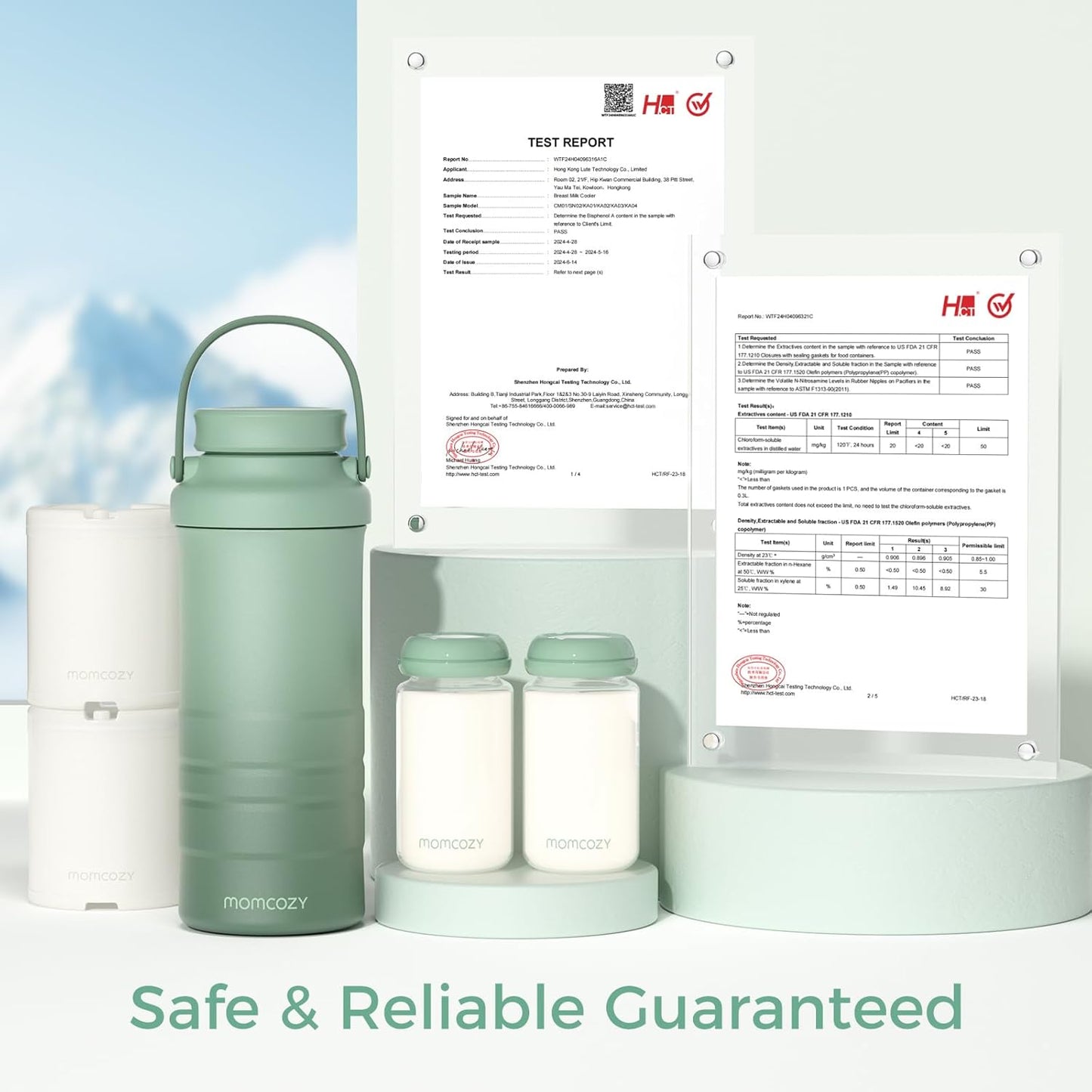 Momcozy 22oz Portable Breast Milk Cooler for Outdoor with 2pcs Baby Bottles