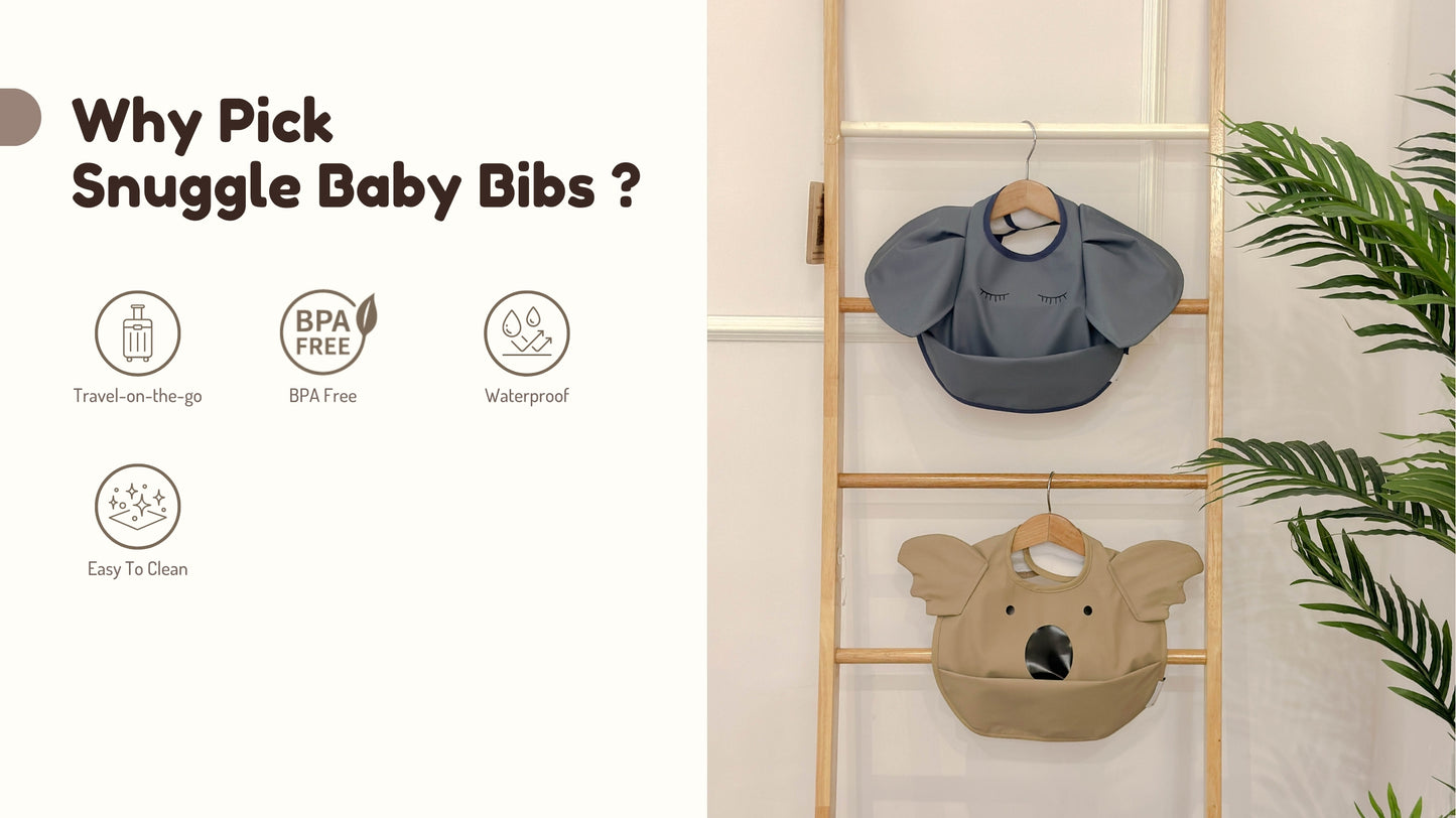 Funbies Snuggle Baby Bibs Set (Elephant + Koala)