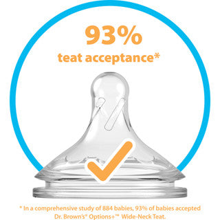 Dr. Brown’s Anti-Colic Newborn Options+ Glass Wide Neck 5oz/150ml Bottle, 1 Bottle, Level 1 Teat