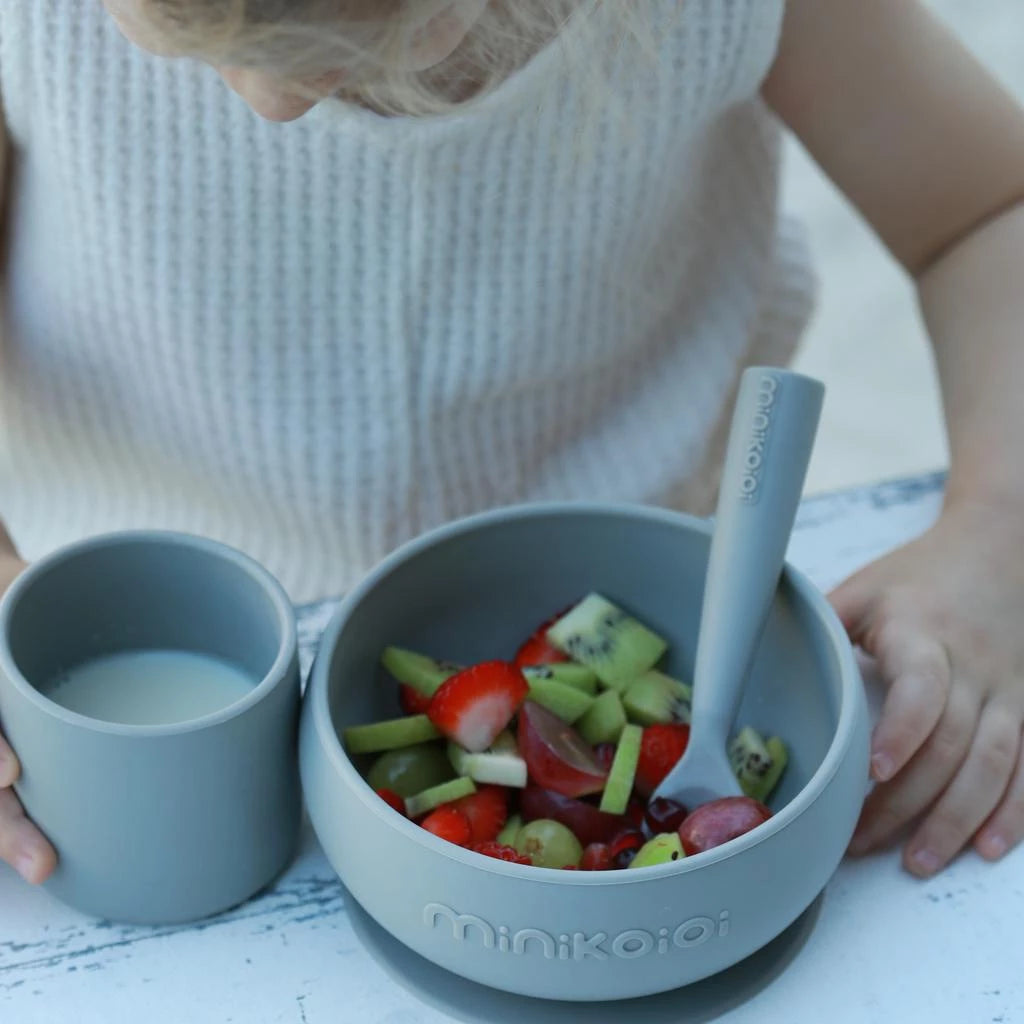 Minikoioi Blw Set I Silicone Feeding Set ( Bowl With Lid , Cup & Spoon )