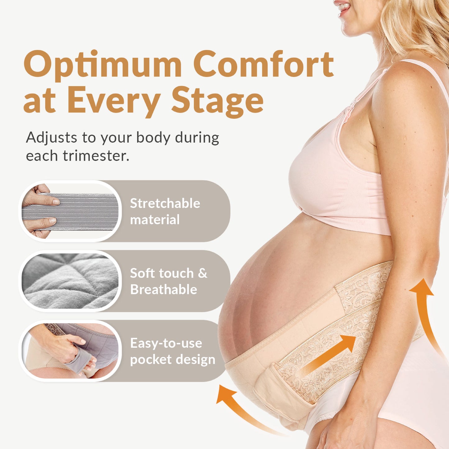 Mamaway Ergonomic Maternity Pregnancy Support Belt - Nude