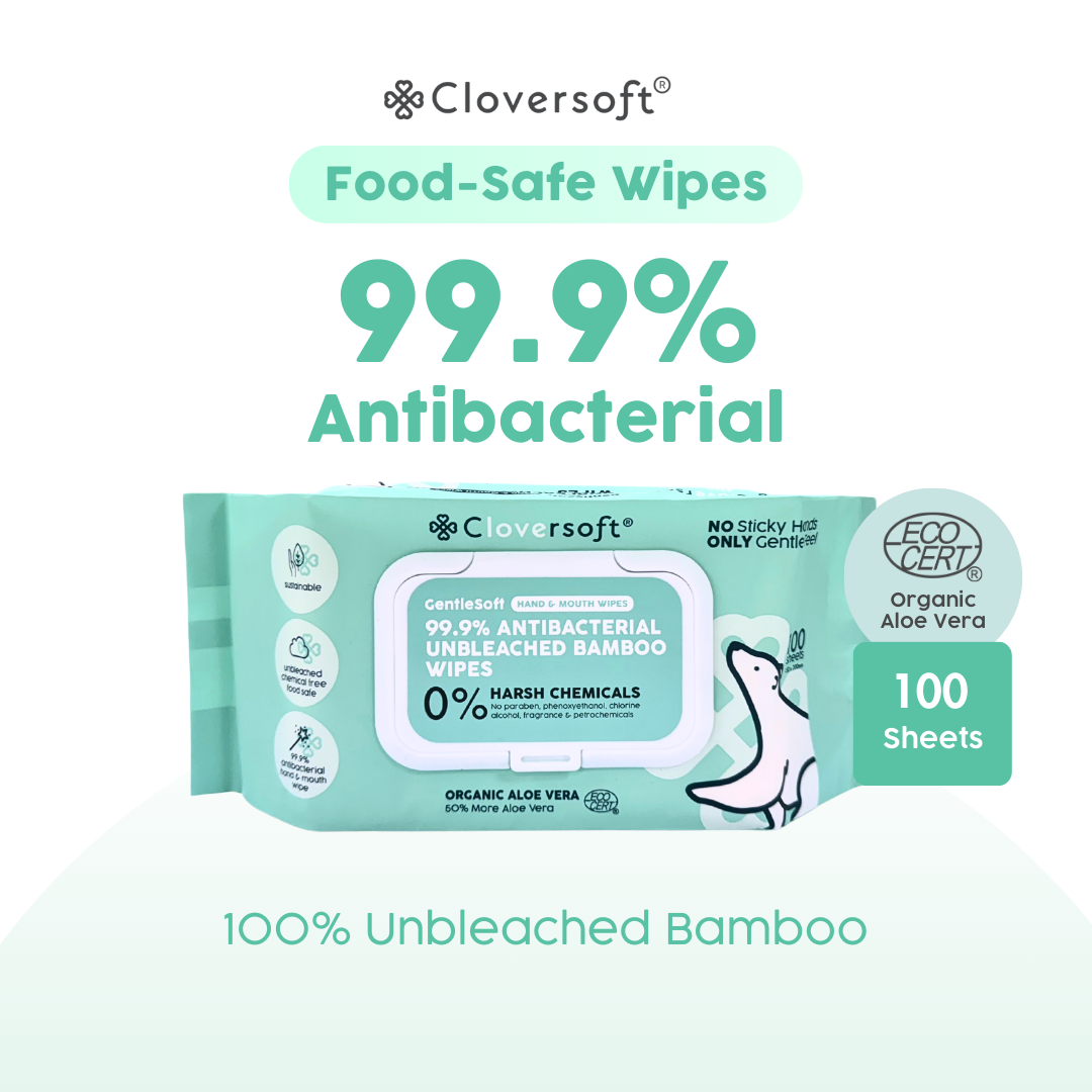 Cloversoft Plant-Based Unbleached Bamboo 99.9% Antibacterial Organic Wet Wipes