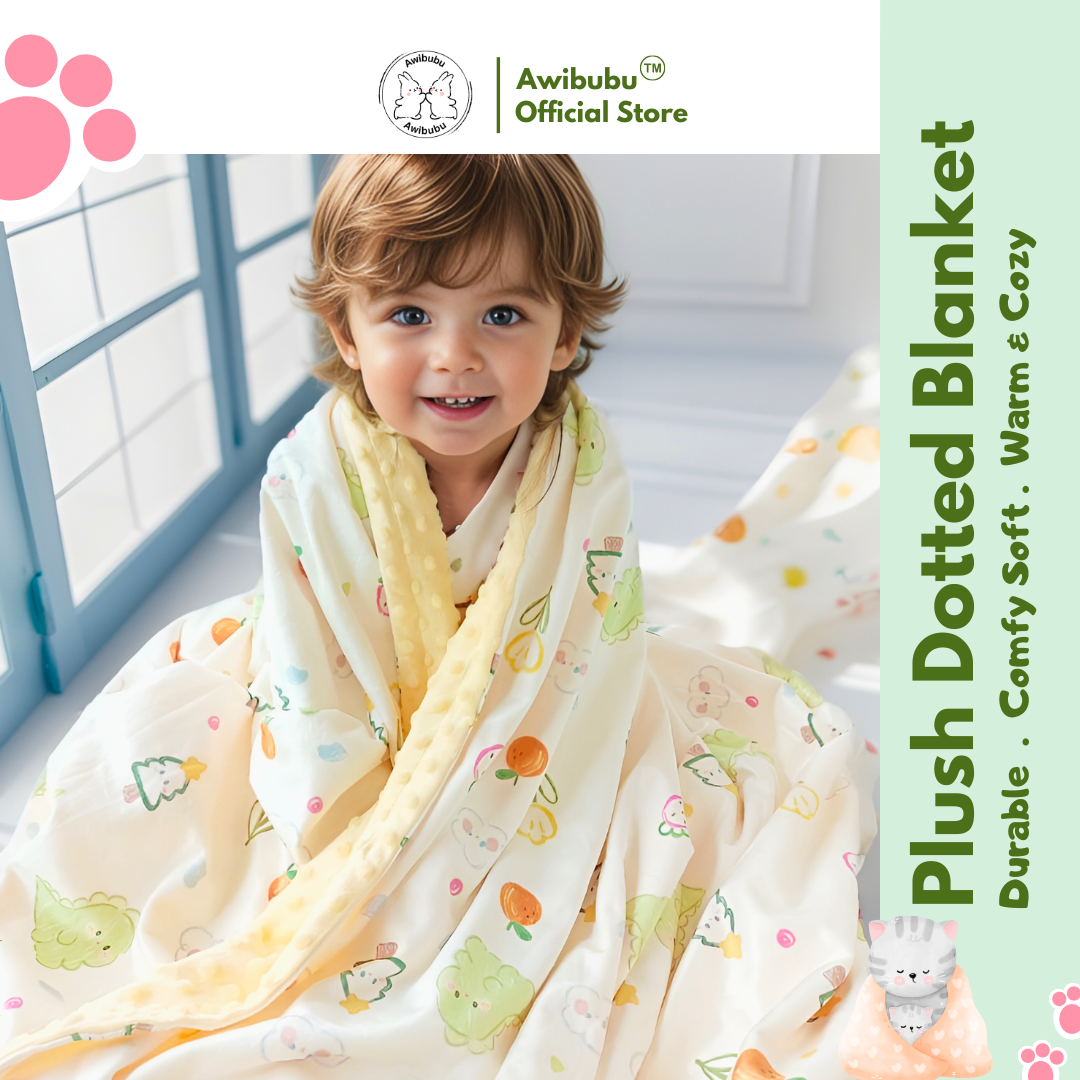 Awibubu Plush Dotted Blanket
