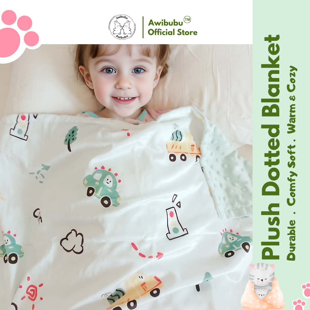 Awibubu Plush Dotted Blanket