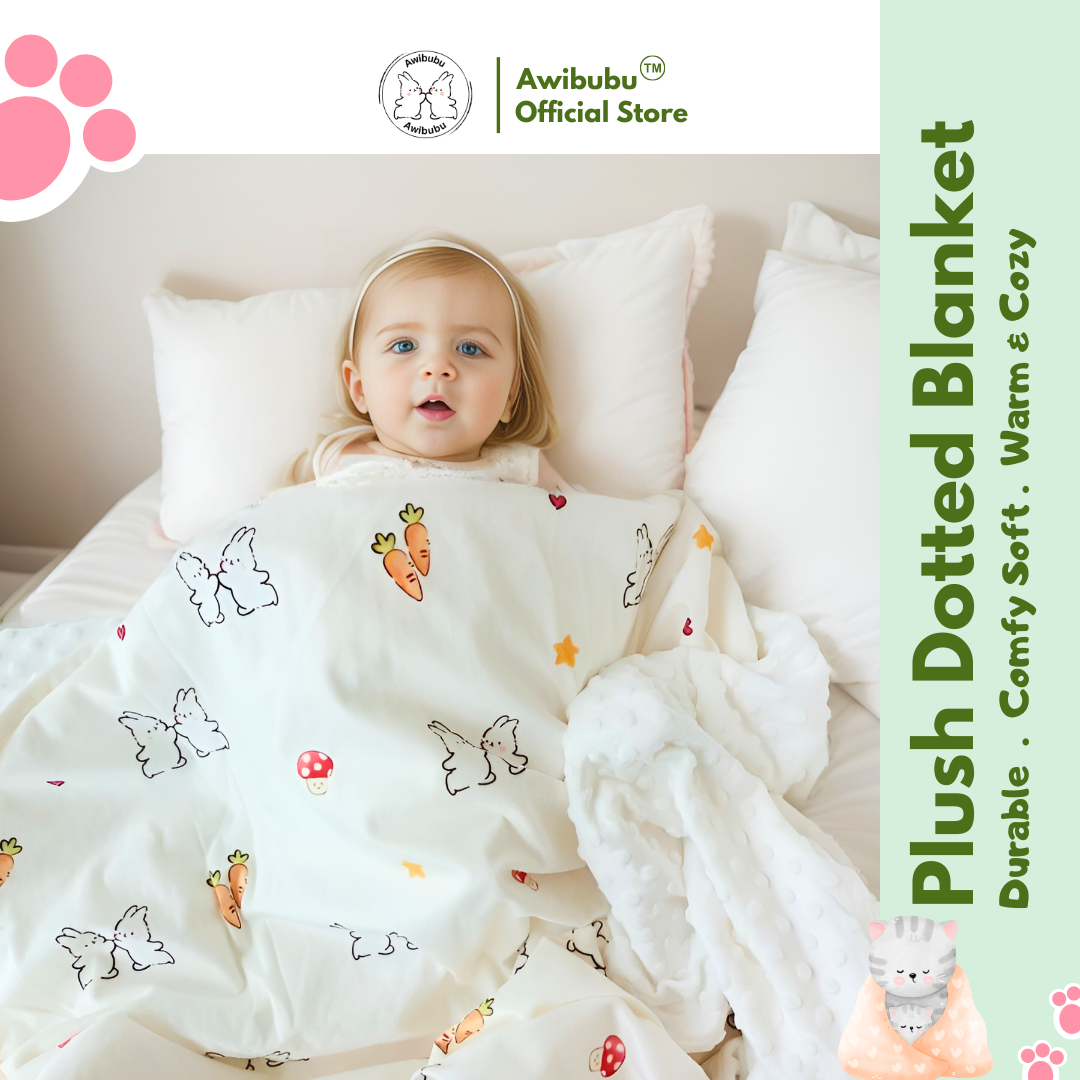 Awibubu Plush Dotted Blanket