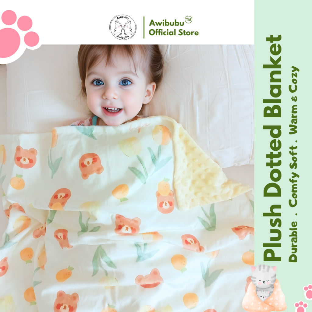 Awibubu Plush Dotted Blanket
