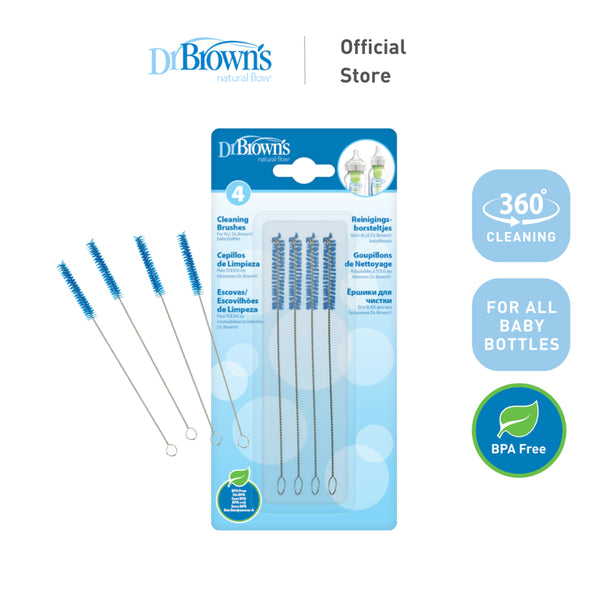 Dr. Brown's Deep Cleaning Baby Bottle Brushes, 4 Pieces (For Vent System)