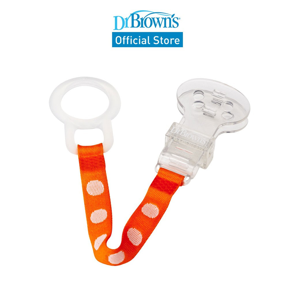 Dr. Brown's Baby Toddler Pacifier/Teether Clip, Green/Orange/Pink/Blue, 1 Piece