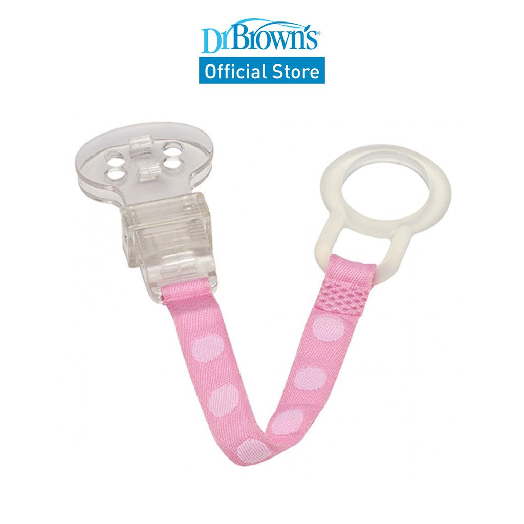 Dr. Brown's Baby Toddler Pacifier/Teether Clip, Green/Orange/Pink/Blue, 1 Piece