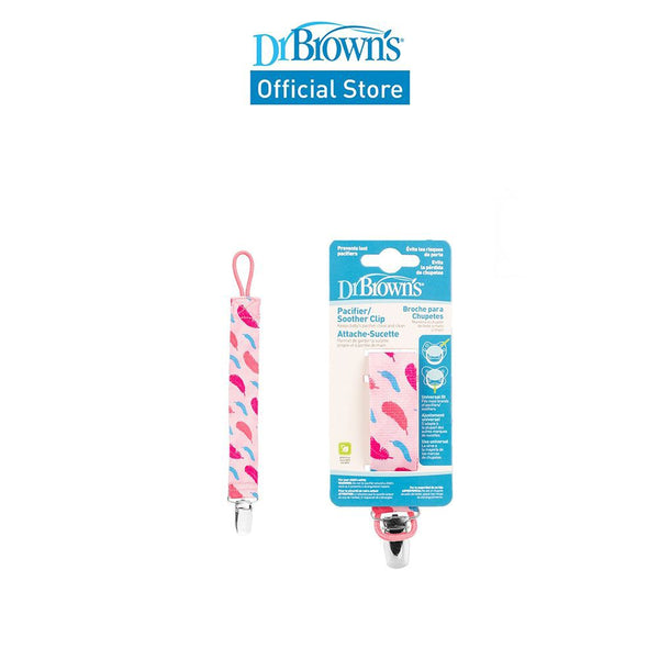 Dr. Brown's Baby Toddler Pacifier Clip, Multicolor Feather/Multicolor Elephant/Multicolor Chevron, 1 Piece