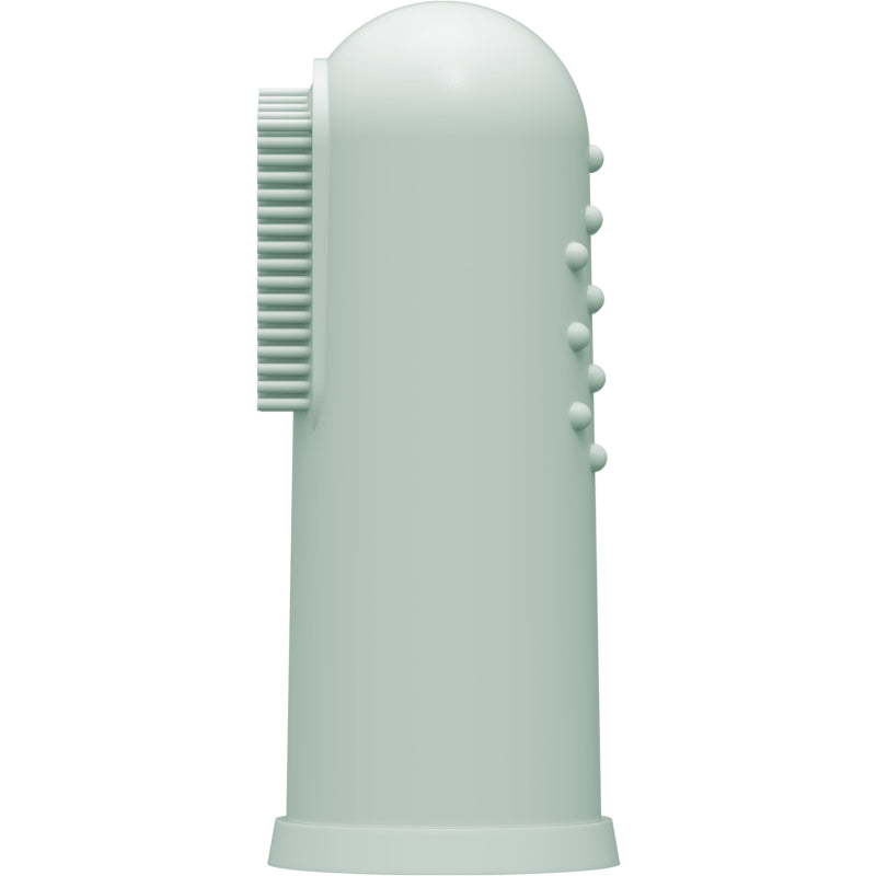 Dr. Brown's Super Soft Silicon Finger Toothbrush with Case for Toddlers, Clear/Grey/Light Green