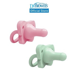 Dr. Brown's HappyPaci™ Silicone Baby Pacifier for 0-6months, Pink/Blue, 2 Pieces