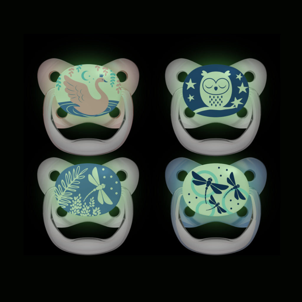 Dr. Brown's PreVent™ Glow in the Dark Orthodontic Pacifier, Stage 1 for 0-6months, Suction-Free & Breathable, Unisex, 2 Pieces