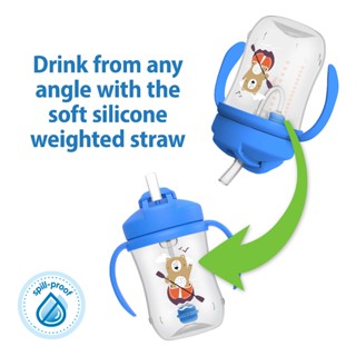 Dr. Brown's First Straw Baby Toddler Drinking Cup 9oz/270ml, Blue