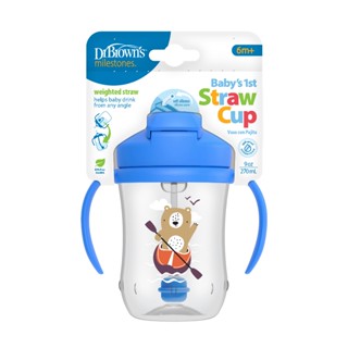 Dr. Brown's First Straw Baby Toddler Drinking Cup 9oz/270ml, Blue