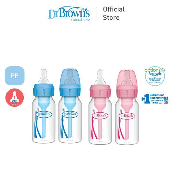 CLERANCE Dr. Brown’s Options+ Narrow Neck Bottle Silicone Nipple/Teat, 2 Pieces