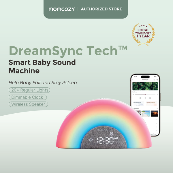 Momcozy Dreamsync™ Smart Baby Sound Machine - Rainbow Light & App Control