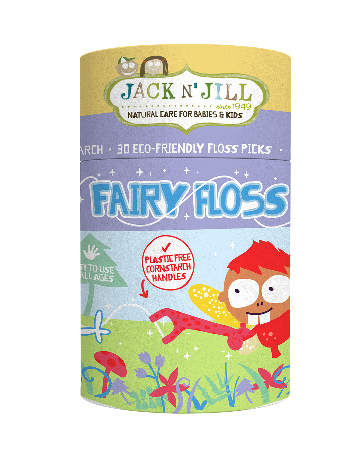 Jack N' Jill Fairy Floss Dental Flossers - 30 pack