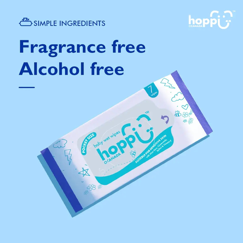 Hoppi Baby Wet Wipes Mini, 8 Pack
