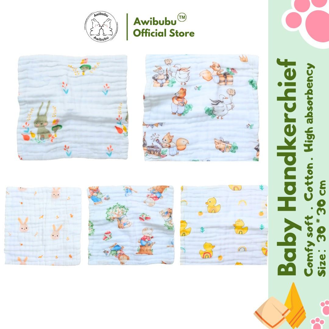 Awibubu Baby Handkerchief (5Pcs/Set)