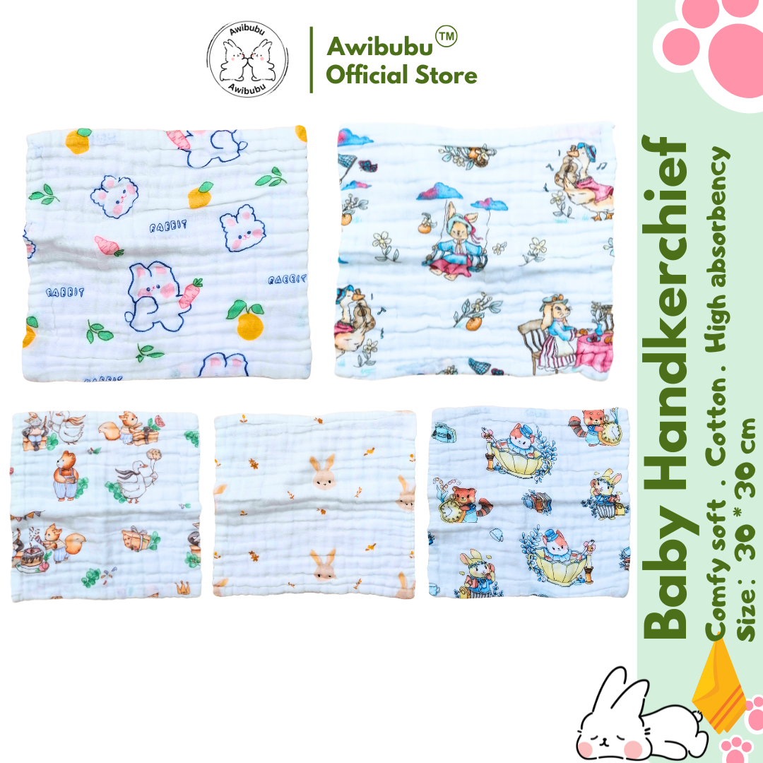 Awibubu Baby Handkerchief (5Pcs/Set)