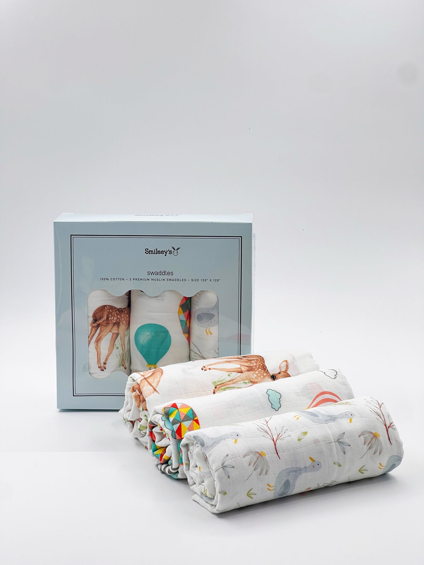 Smileey'S Muslin Swaddle 120X120 (Assorted - Neutral Colour) 100% Cotton