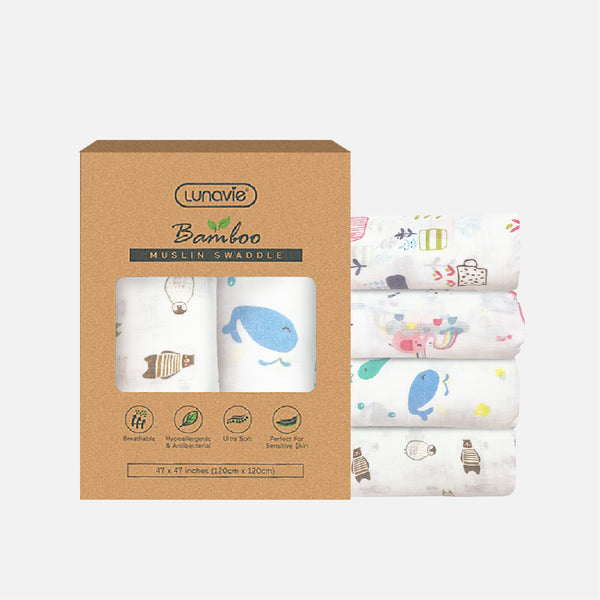 Lunavie Bamboo Muslin Swaddle 2Pcs