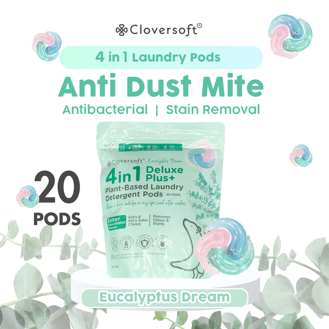 Cloversoft 4 in 1 Deluxe Plus+ Laundry Capsule (Eucalyptus Dreams) 20 Pods