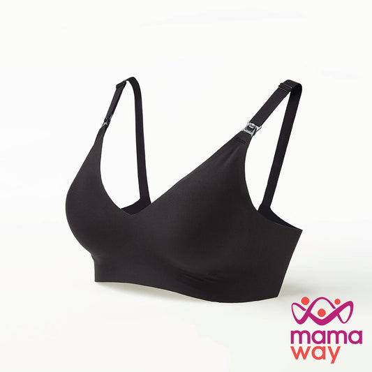 Mamaway Ultra Silky Seamless Maternity & Nursing Bra (Rust/Black)