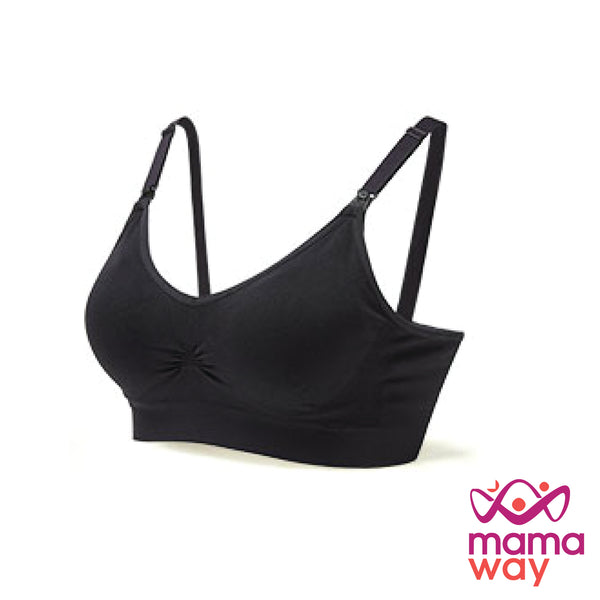 Mamaway Ultra Breezy Seamless Maternity & Nursing Bra ( Nude / Black )