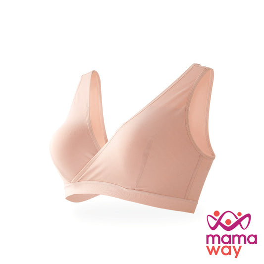 Mamaway Ultra Breezy Crossover Nursing Sleep Bra (Periwinkle / Dusty Pink)