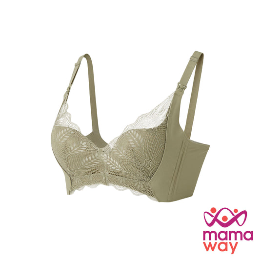 Mamaway Silky Lace Underwire Maternity & Nursing Bra ( Olive )