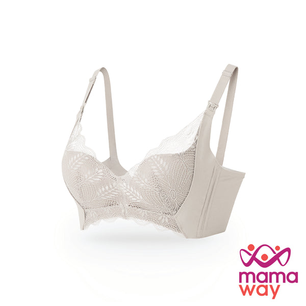 Mamaway Silky Lace Underwire Maternity & Nursing Bra ( Olive )