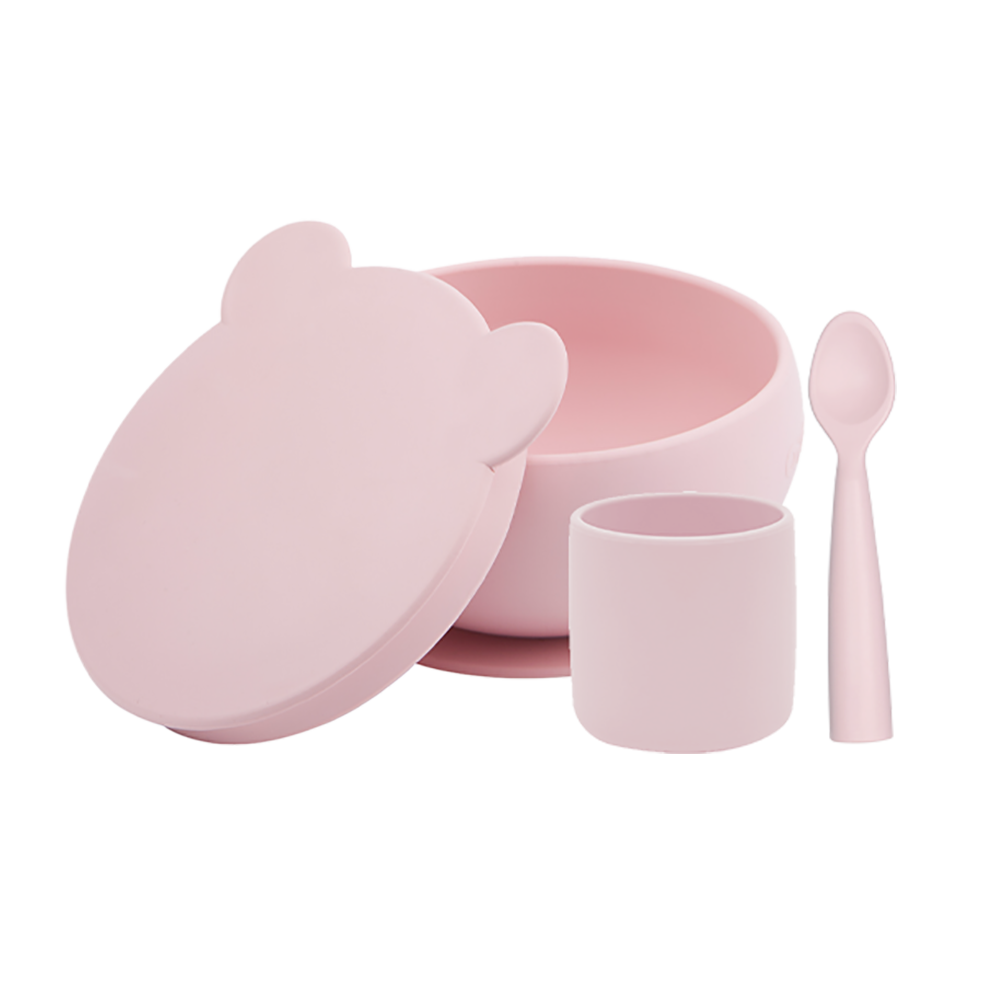 Minikoioi Blw Set I Silicone Feeding Set ( Bowl With Lid , Cup & Spoon )