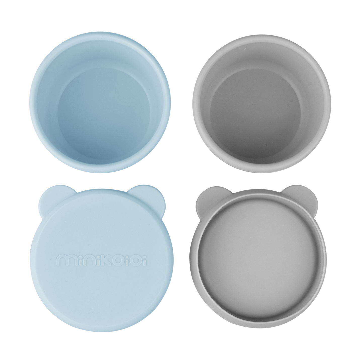 Minikoioi Mini Bites Silicone Mini Bowl With Lid 2 Pcs