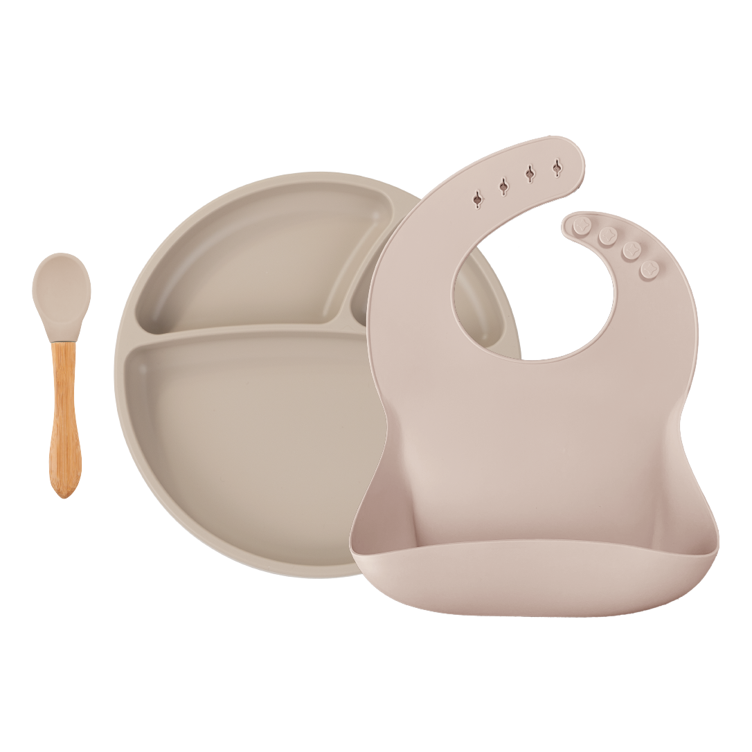 Minikoioi Blw Set Ii Silicone Feeding Set ( Bib , Plate , Spoon )